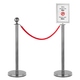 Stagecaptain PLS-150 Deluxe 2.1-150S Afzetpaal Personenleidingssysteem 1,5m zilver Set met Bordhouder