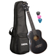 Cascha HH 2305L Set Ukulélé Ténor Premium Acajou Noir Gaucher