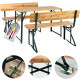 Stagecaptain BBDL-119 Hirschgarten Conjunto De Banco De Cervecería Con Respaldo Para Balcón 119 cm Natural