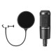 Audio-Technica AT2035 Set Microfono a Condensatore con Chiusura a Strappo Antipop
