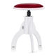 Classic Cantabile Pianohocker Velours Weiß matt/Rot