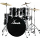 XDrum Semi 22" Standard Batería Midnight Black Set incl. soporte de brazo + platillo Crash