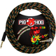 Pig Hog "Rasta Stripes" Instrumentenkabel 6m Winkel