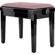 Classic Cantabile Banc De Piano Modèle A Noir Laqué Velours Rosé