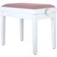 Classic Cantabile Banc De Piano Modèle A Blanc Mat Velours Rouge