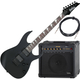 Ibanez GRG121DX-BKF Electric Guitar Black Flat AK30A Set