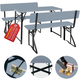Stagecaptain BBDL-119 GY Hirschgarten Conjunto De Banco De Cervecería Con Respaldo Para Balcón 119 cm Gris