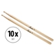 10 Pares De Baquetas XDrum 5B Punta De Madera