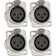 Pronomic XFD XLR Einbaubuchse Female 4x Set