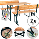 Stagecaptain BBDL-119 Hirschgarten Conjunto De Banco De Cervecería Con Respaldo Para Balcón 119 cm Natural 2x Set