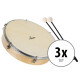 XDrum HTM-10S Handtrommel met Slagstok 3x Set