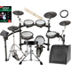 NUX DM-8 E-Drumset Complete Set with Monitor, Stool, School, Cable and Sticks