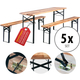 Juego De Muebles De Carpa De Cerveza Stagecaptain Hirschgarten Para Balcón 177 cm Natural 5x Set