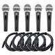 Pronomic DM-58 Micrófono Vocal con Interruptor Set de 5 Incluye 5x 5m Cable XLR