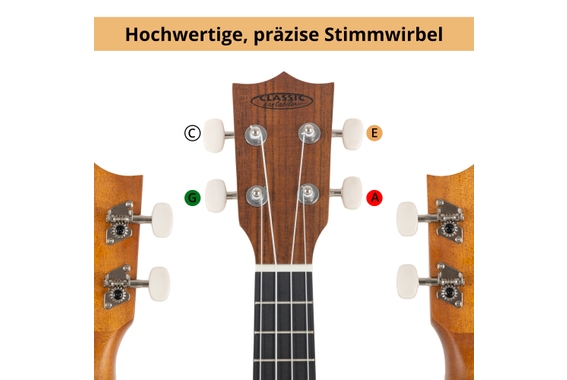 Classic Cantabile Sopran Ukulele Walnuss Set inkl. Ukulelenschule image 10