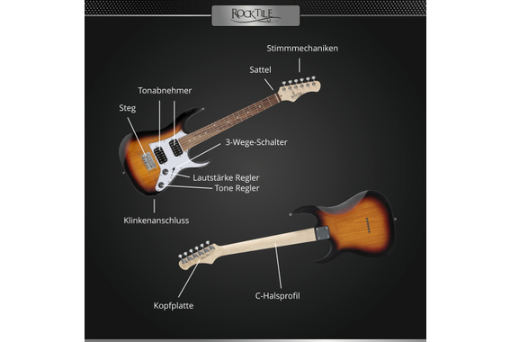 Rocktile Youngster YS-1SB 3/4 E-Gitarre Sunburst  - Retoure (Zustand: sehr gut) image 10