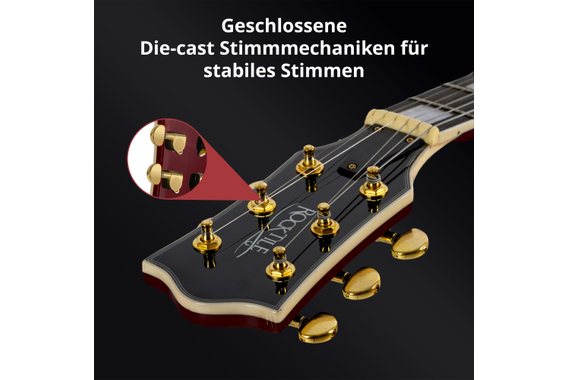 Rocktile Pro L-200OHB Guitare Électrique Orange Honey Burst AK20GR Set image 10