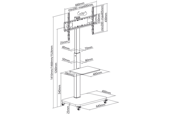 my wall HL 108 Support Sur Pied Pour Écrans Plats image 10