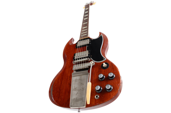 Gibson 1964 SG Standard con Maestro Vibrola Faded Cherry Heavy Aged image 10