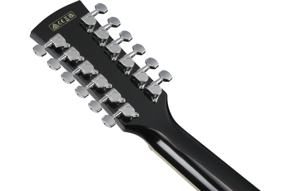 Ibanez AJ7012M1E-BK 12-String Guitare Folk Black High Gloss image 10
