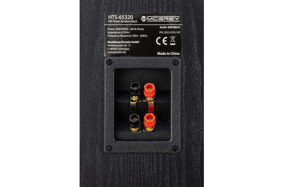 McGrey HTS-65320 BK Pareja de Altavoces de Pie HiFi negros 2x 80W RMS image 10