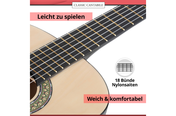 Classic Cantabile Acoustic Series AS-851 Guitare Classique 1/2 Set image 10