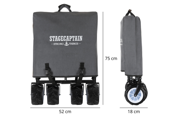Stagecaptain Bollycart-907D GY Bollerwagen mit Dach image 10