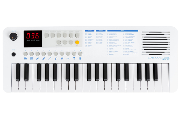Classic Cantabile MINI-37 Clavier blanc-bleu image 10