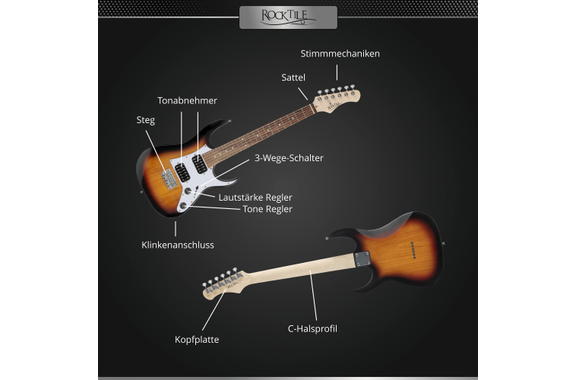 Rocktile Youngster YS-1SB 3/4 Chitarra Elettrica Sunburst image 10