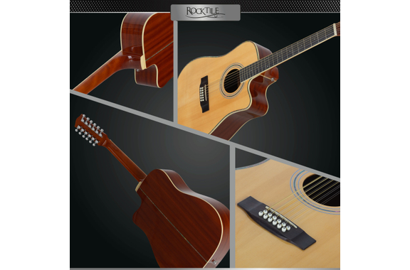 Rocktile WSD12-50C-NT Guitare Folk Naturel image 10