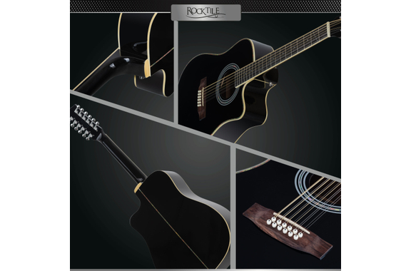 Rocktile WSD12-50C-BK Guitare Western Noire image 10