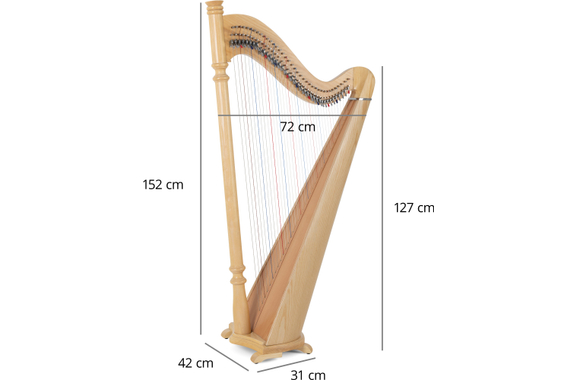 Classic Cantabile P-38 Hakenharfe 38 Saiten  - Retoure (Zustand: gut) image 10