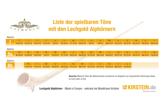 Lechgold Alphorn Zirbe F 360 cm Set 3 pièces incl. tube à main en Sib image 11