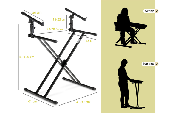 Classic Cantabile 2-fach Doppel-X-Keyboardständer  - Retoure (Zustand: gut) image 11