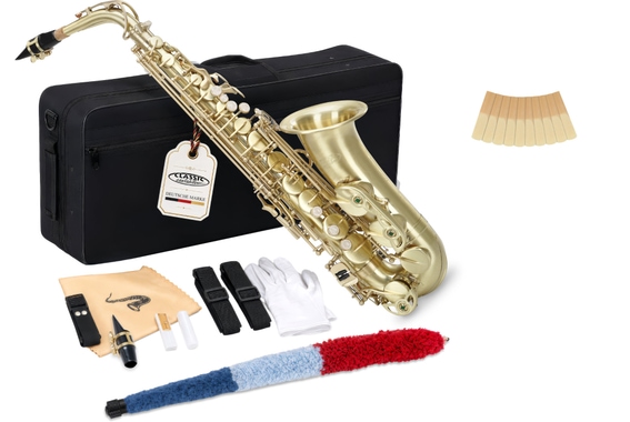 Classic Cantabile AS-450 Brushed Eb Set Saxophone Alto image 11