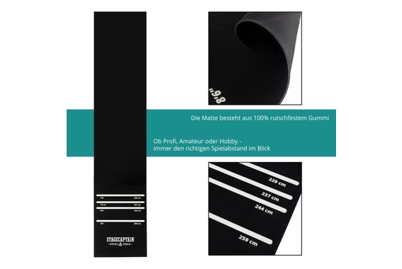 Stagecaptain DBS-1715C BullsEye Champion Set Cible de Fléchettes avec Tapis image 11