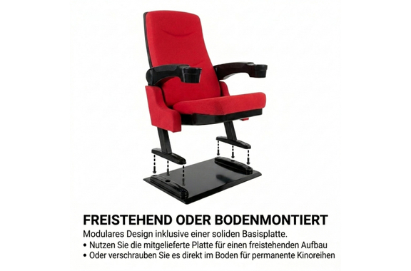 Fauteuil de cinéma Stagecaptain CS-600R Movieking, rouge image 11