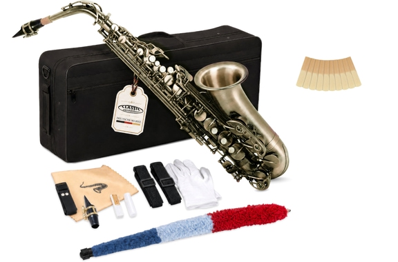 Classic Cantabile AS-450 Antique Yellow Eb Altsaxofoon Set image 11