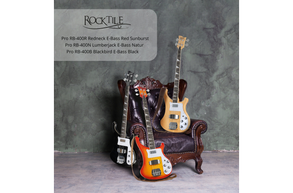 Rocktile Pro RB-400R Redneck E-Bass Red Sunburst image 11