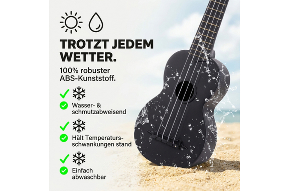 Classic Cantabile BeachBuddy Blackbird Ukulele Set incl. Tuner and School image 11
