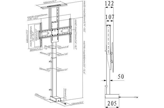 my wall HP 63-2 A Electric TV Lift With Voice Control image 11