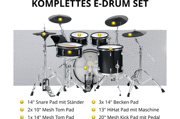 XDrum DD-670 Mesh E-Drum Kit Live Set image 11
