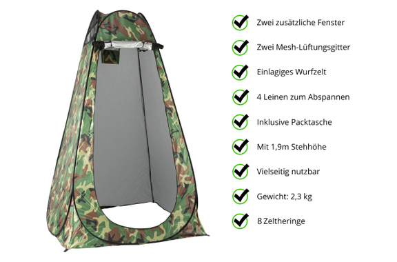 Stagecaptain Quixie Camouflage Privacy Toilet Set image 11