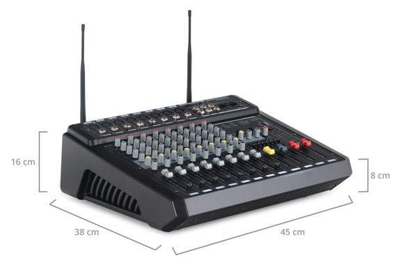 Pronomic Powermake 800 Powermixer con Microfoni Wireless image 11