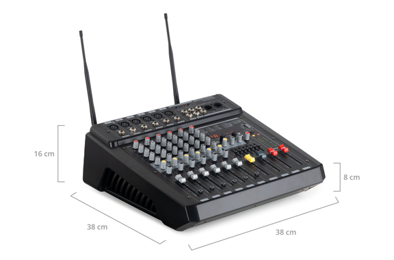 Pronomic Powermake 600 Powermixer con Microfoni Wireless image 11