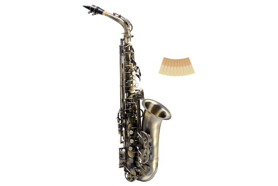 Classic Cantabile AS-450 Antique Yellow Eb Alto Saxophone Set image 12