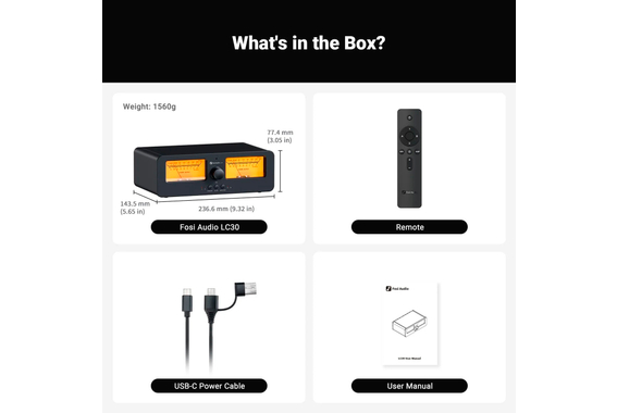 Fosi Audio LC30 VU Verstärker/Boxen Umschalter Orange image 12