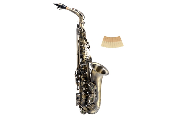 Classic Cantabile AS-450 Antique Yellow Eb Altsaxofoon Set image 12