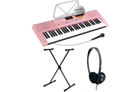 McGrey LK-6120-MIC Light-Up Keyboard With Microphone Set Incl. Stand And Headphones Pink image 12