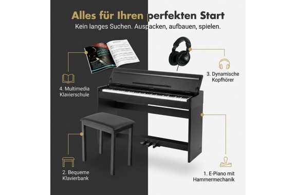 McGrey DP-18 SM E-Piano Schwarz matt Set image 12